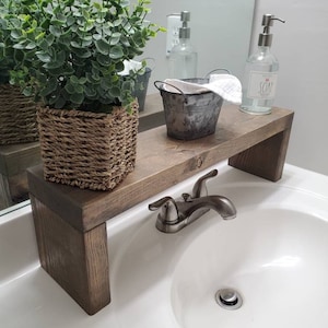 Over the Sink Shelf, Bathroom Sink Shelf, Wooden Shelf, House