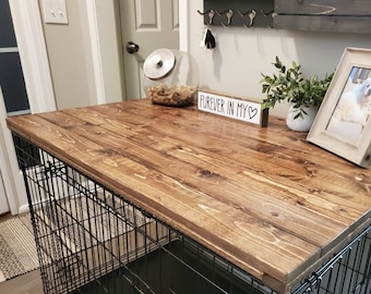 Dog Kennel Wood Table Topper, Kennel Topper, Pet Furniture, Dog Cage Topper, Dog Cage Top, Home Decor, Pet Supplies, Fast Shipping, Gift