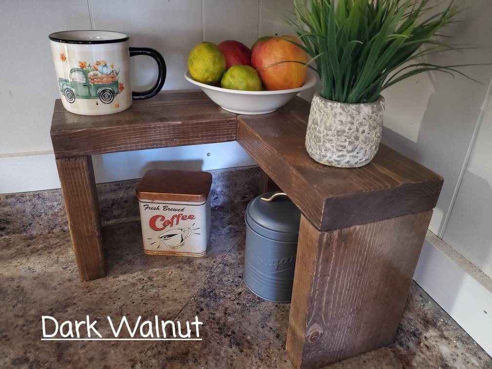 Kitchen Counter Storage L-shaped Counter Shelf Farmhouse - Etsy
