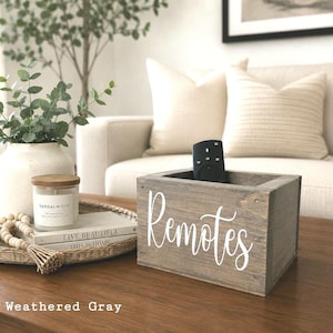 Wooden Remote Control Caddy: Farmhouse Coffee Table Decor