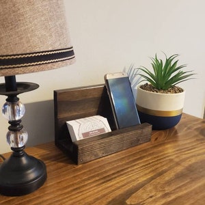 Business Card Holder, Phone Holder for Desk, Reclaimed wood, Storgage for Office Supplies, Desk Organization, Wood Business Card Holder