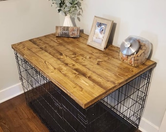 Dog Crate Topper, Kennel Topper, FarmHouse, Pet Furniture, Crate Cover, Crate Top, Christmas Gifts, Pet Gift