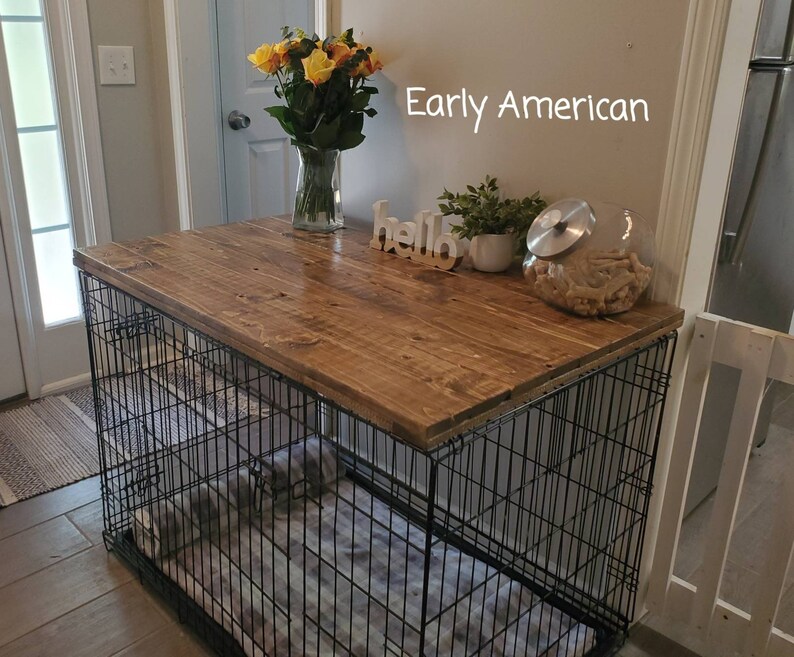 Dog Kennel Wood Table Top Wood Dog Crate Top Entry Table Etsy
