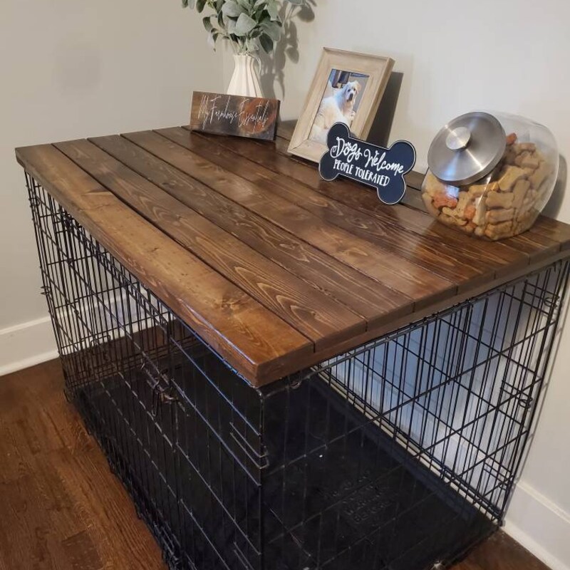 Thumbnail for DIY Rustic Dog Crate End Table