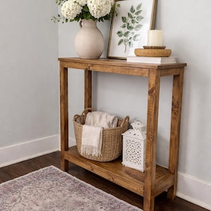 Rustic Farmhouse Entry Table: Narrow Sofa Side Table (24" Long)
