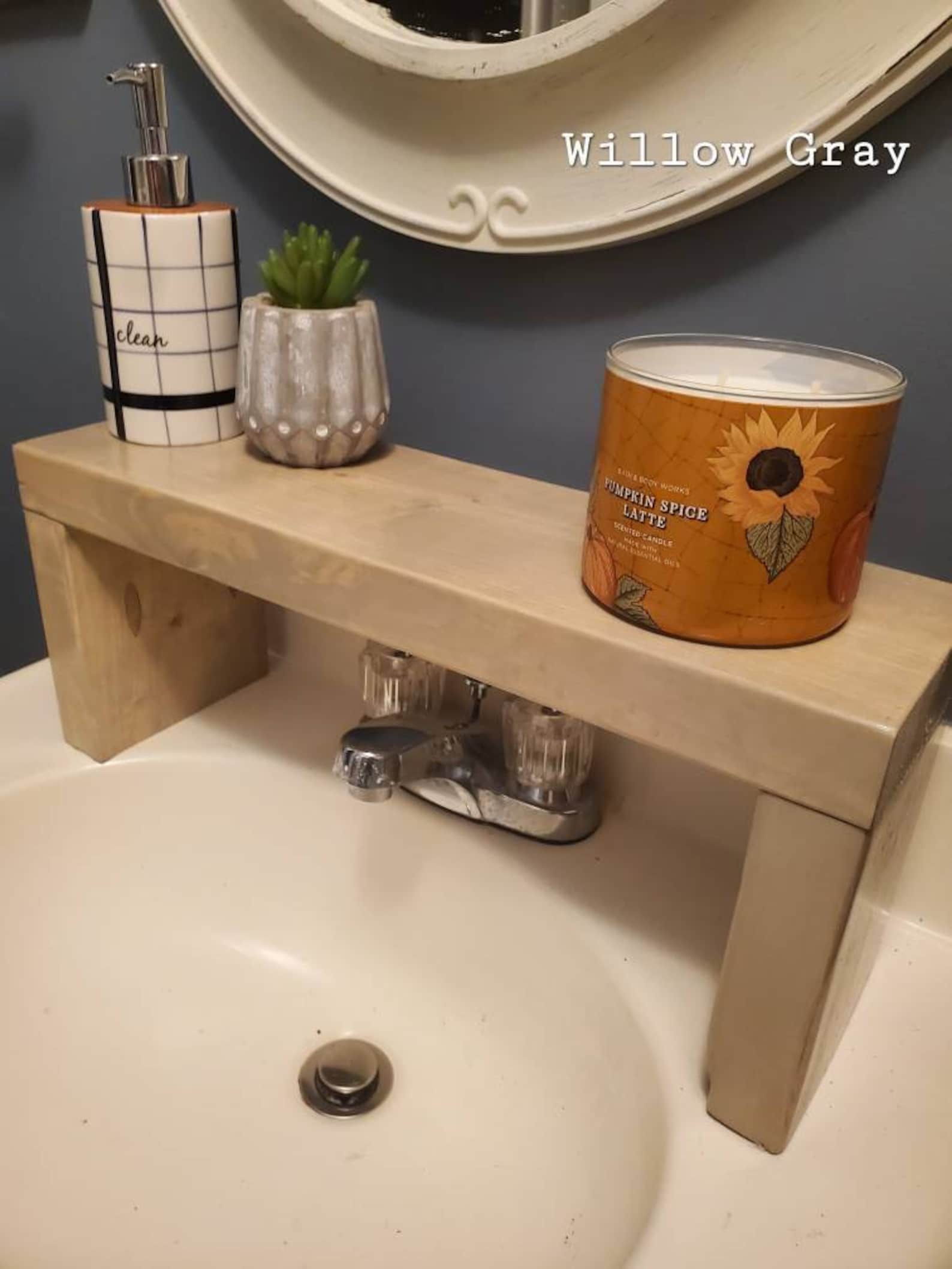 Over the Sink Shelf Bathroom Sink Shelf Wooden Shelf House Etsy