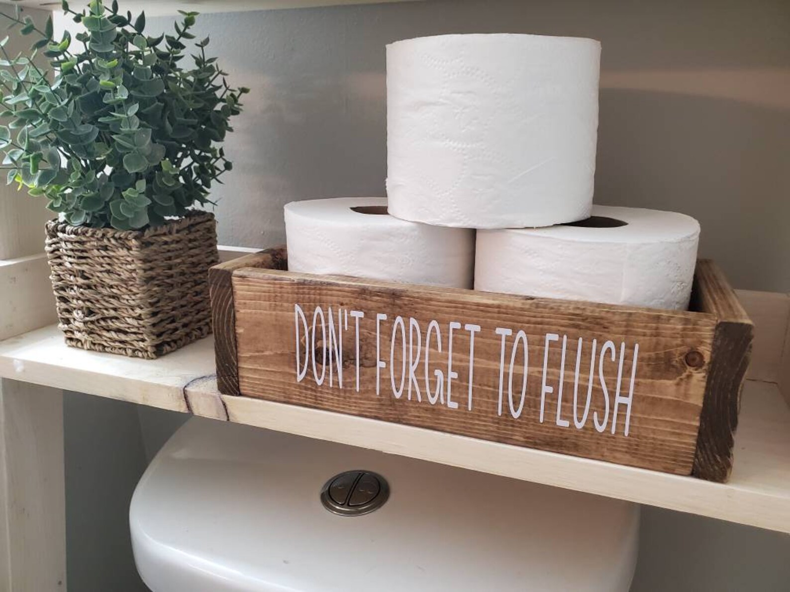 Rustic Toilet Storage Box Bathroom Decor Makeup Caddy Etsy