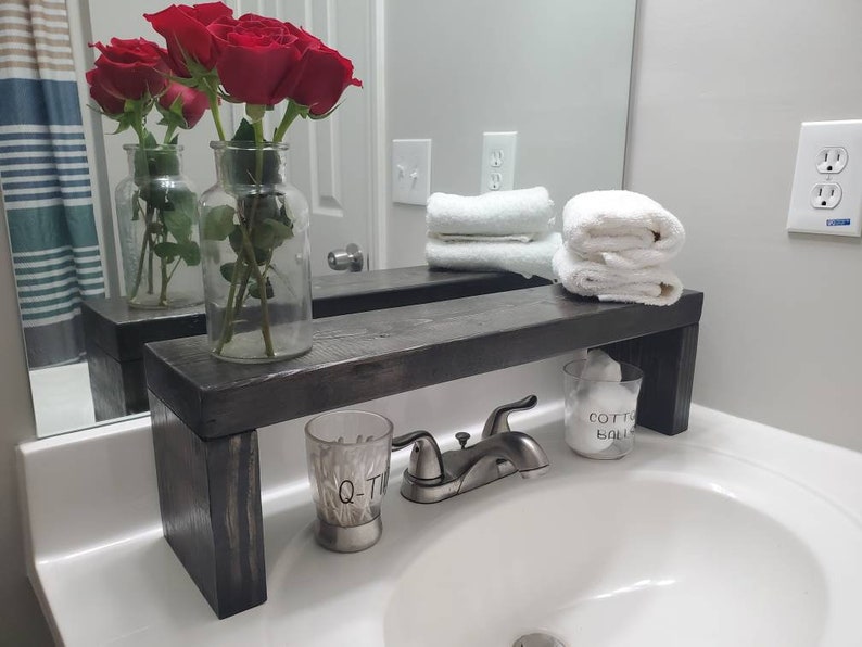 Rustic Over the Sink Shelf Bathroom Sink Shelf Wooden Shelf Etsy