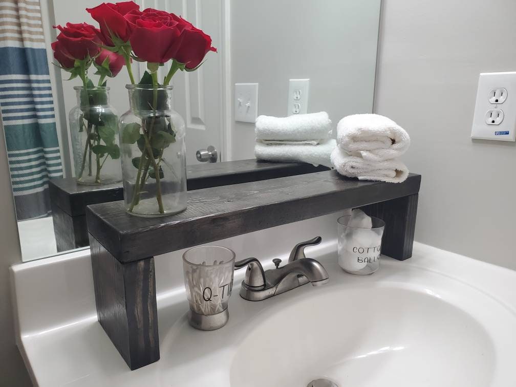 Rustic Over the Sink Shelf Wooden Shelf Bathroom Shelf Etsy