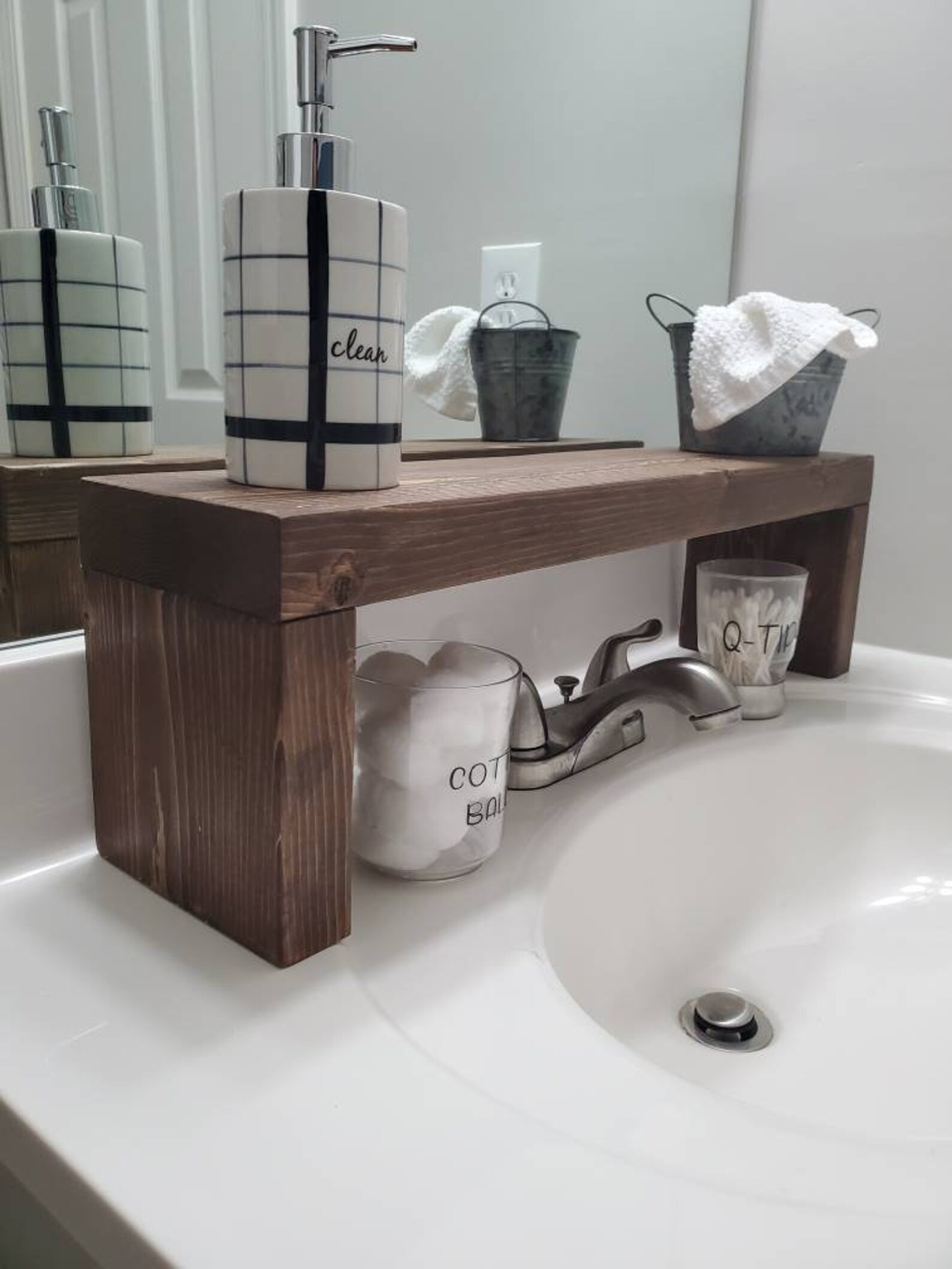Rustic Over the Sink Shelf Bathroom Sink Shelf Wooden Shelf Etsy