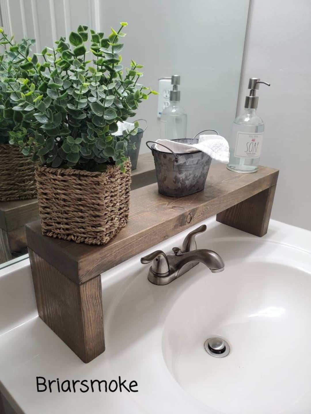 Over the Sink Shelf, Bathroom Sink Shelf, Wooden Shelf, House Warming