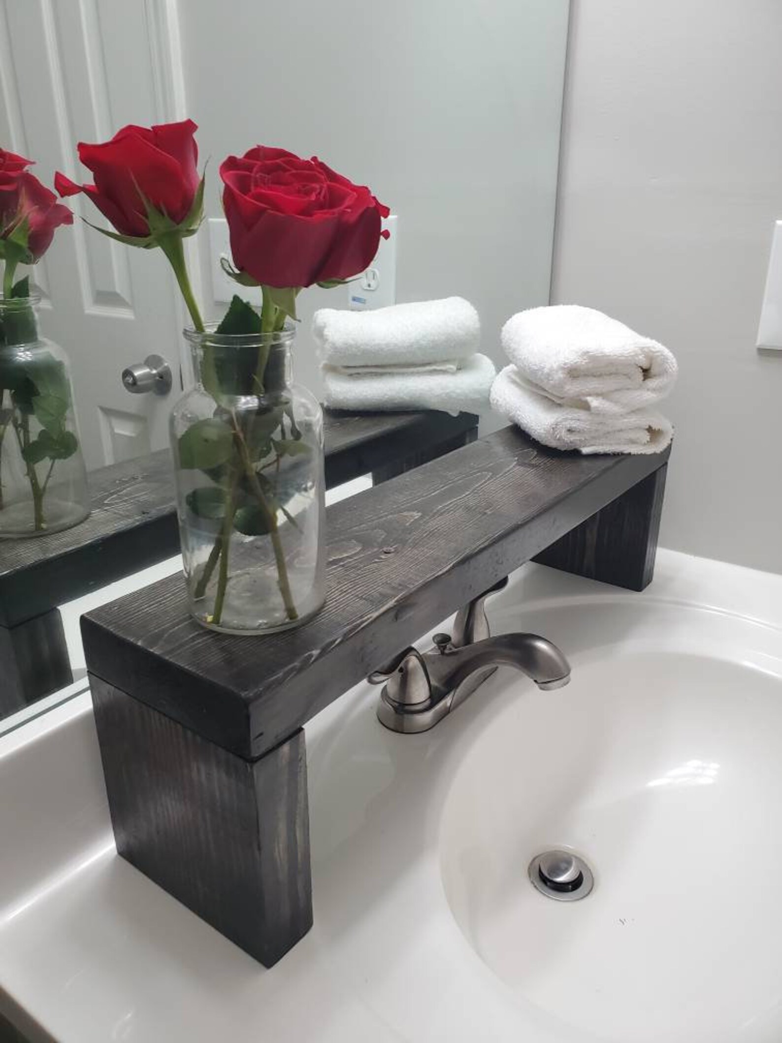 Rustic Over the Sink Shelf Bathroom Sink Shelf Wooden Shelf | Etsy