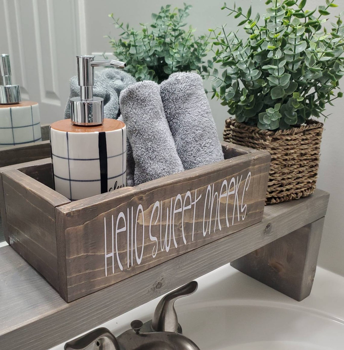 Rustic Toilet Storage Box Bathroom Decor Decor Box Etsy