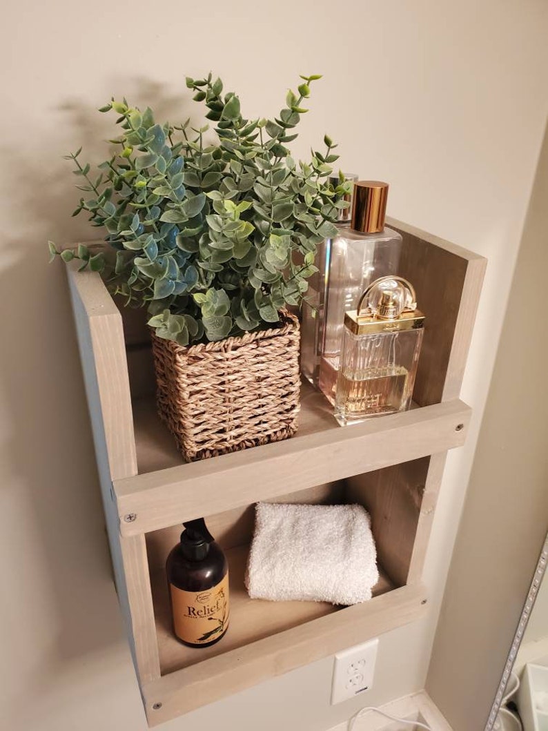 Rustic Bathroom Storage Shelf Toiletry Shelf Farmhouse Etsy