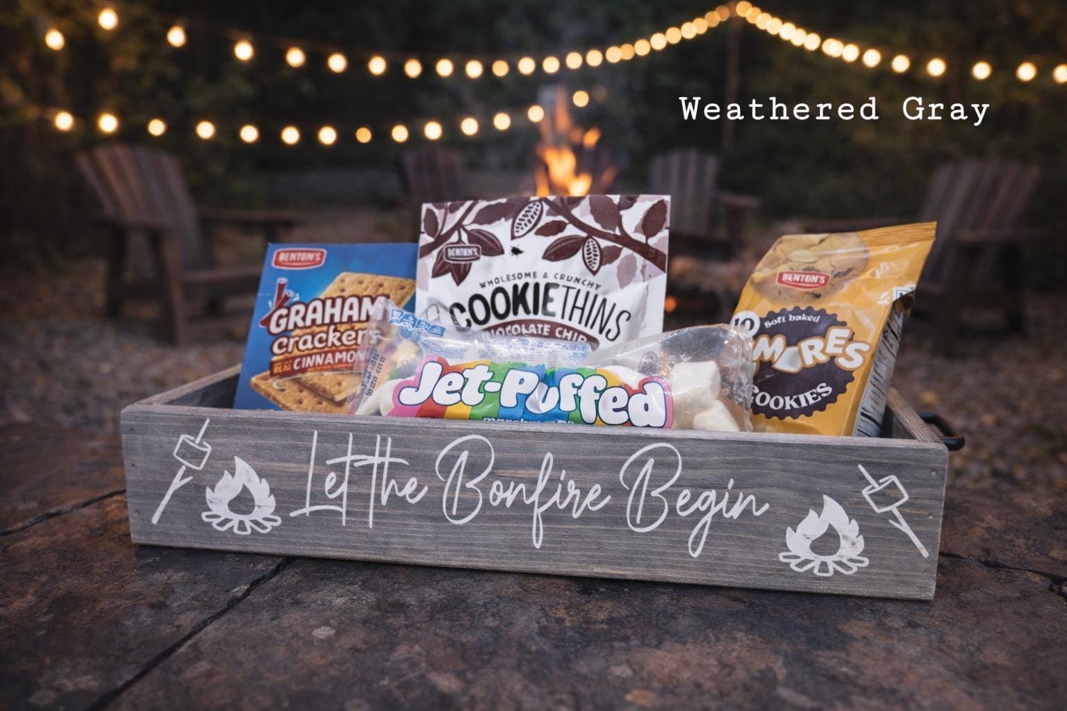 Bonfire Snack Box: Fire Pit Caddy, Outdoor Gift - Etsy