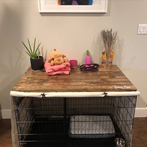 Dog Kennel Topper, Dog Crate Top, Pet Furniture, Dog Cage Topper, Entry Table, Furniture, WireCrateCover, Pet Stand, Fast Shipping, Gift