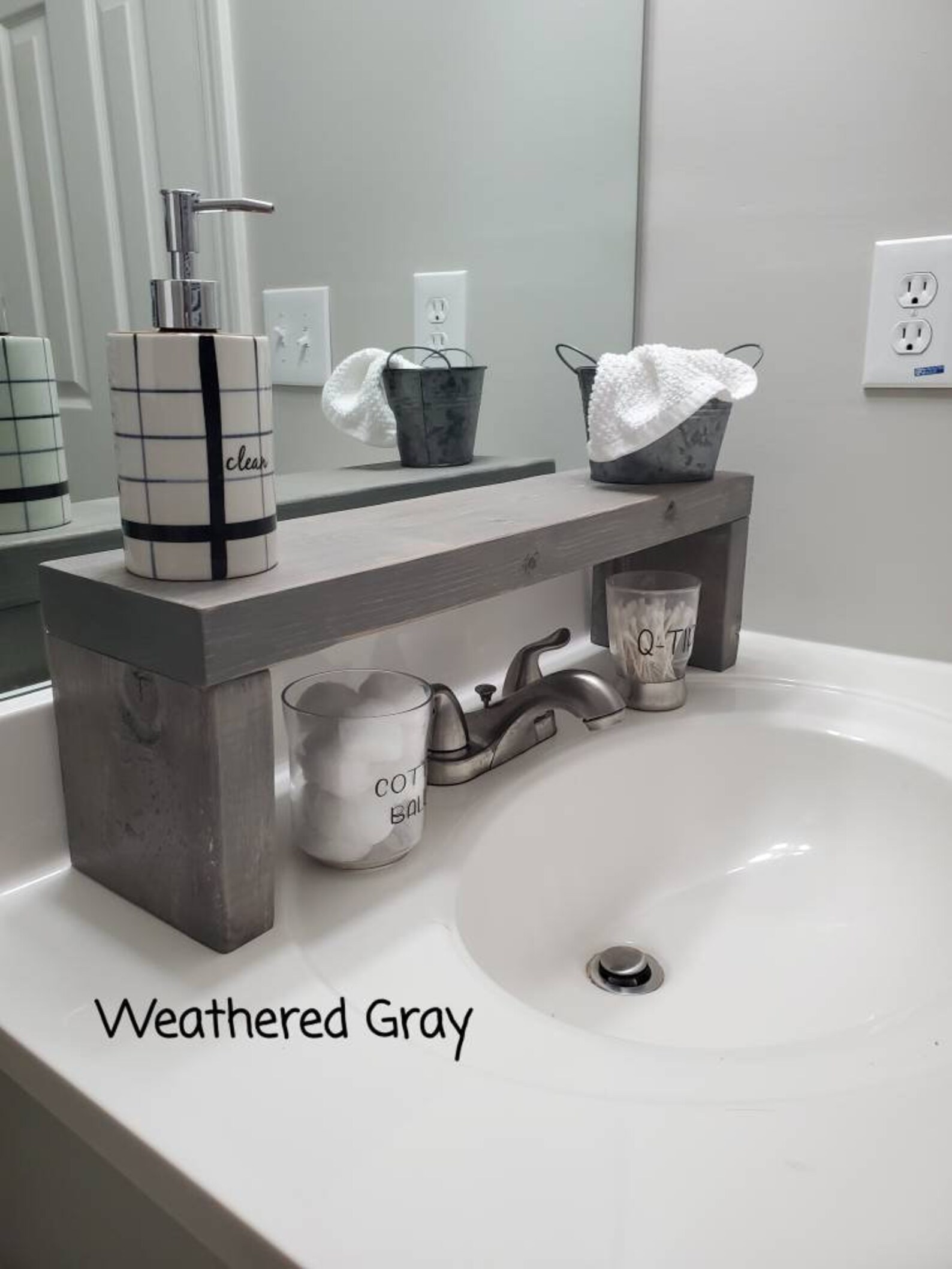 Rustic Over the Sink Shelf Bathroom Sink Shelf Wooden Shelf Etsy