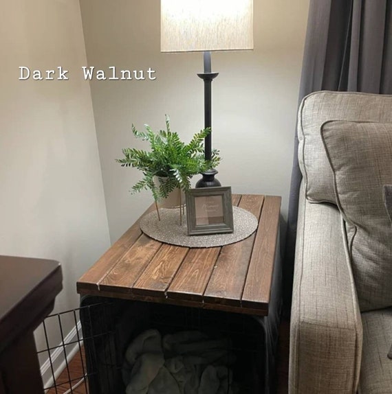 Farmhouse Dog Crate Topper: Rustic Kennel Cover, Pet Furniture