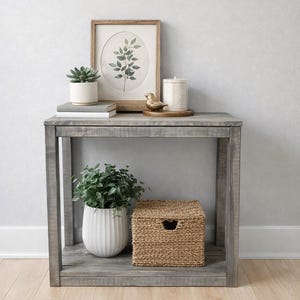Rustic Farmhouse Side Table: Narrow Entryway or Nightstand