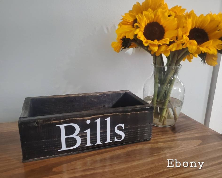 Generic Wood Mail Holder Storage Box Tabletop Mailbox Handmade For