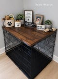 Wood Dog Crate Topper: Rustic Pet Furniture, Entry Table