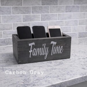 Farmhouse Cell Phone Box: Dark Walnut Electronics Storage