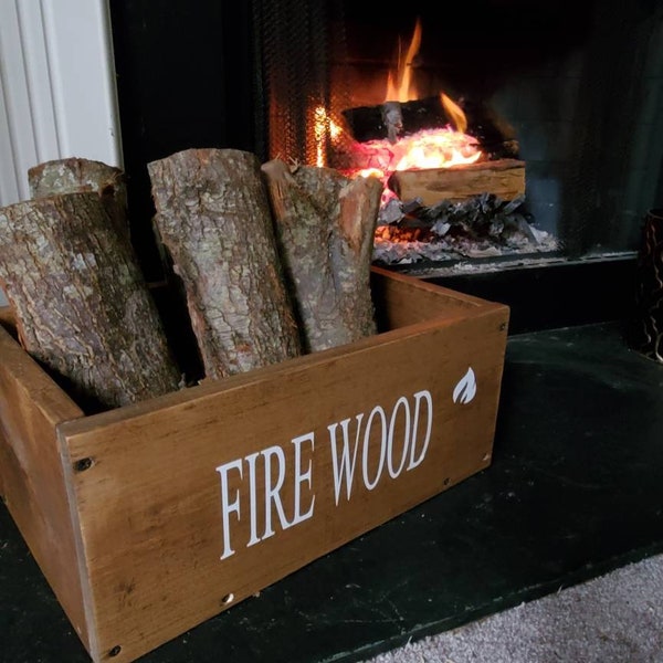 Fire Wood/Log Storage Box, Fireplace Decor, Fireplace Wood Holder, Livingroom Decor, House Warming Gift,
