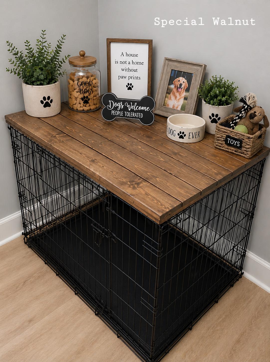 Wood Dog Crate Topper: Rustic Pet Furniture, Entry Table - Etsy
