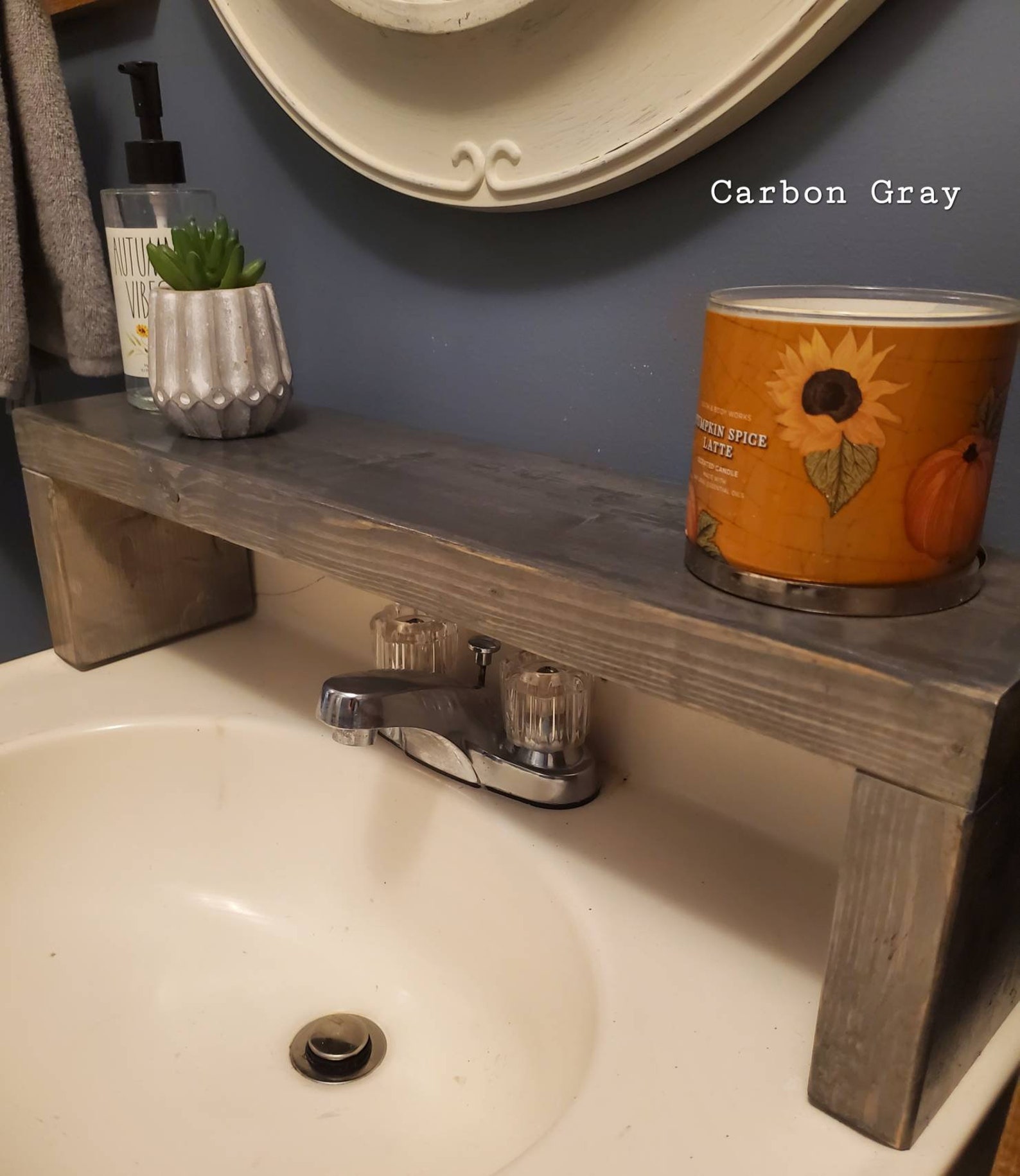 Over the Sink Shelf Bathroom Sink Shelf Wooden Shelf House Etsy
