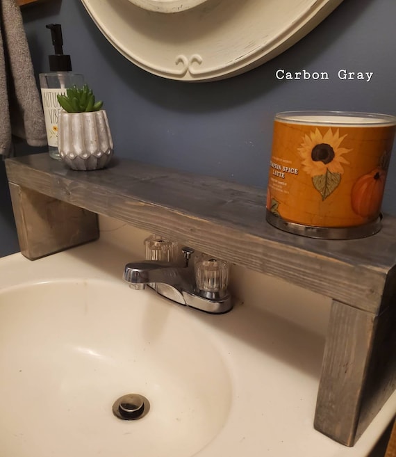 Over the Sink Shelf, Bathroom Sink Shelf, Wooden Shelf, House