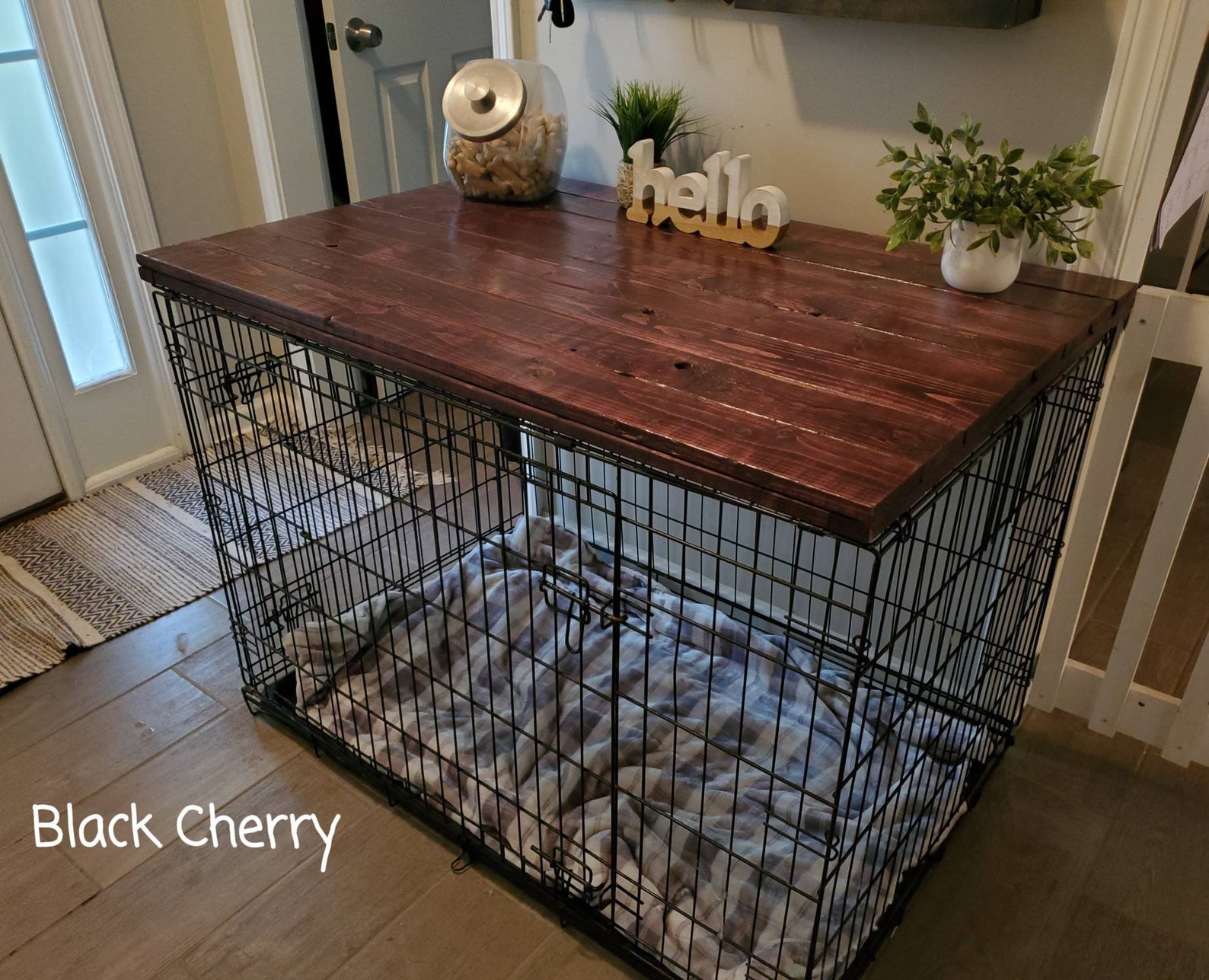 Dog Kennel Wood Table Top Wood Dog Crate Top Entry Table Etsy