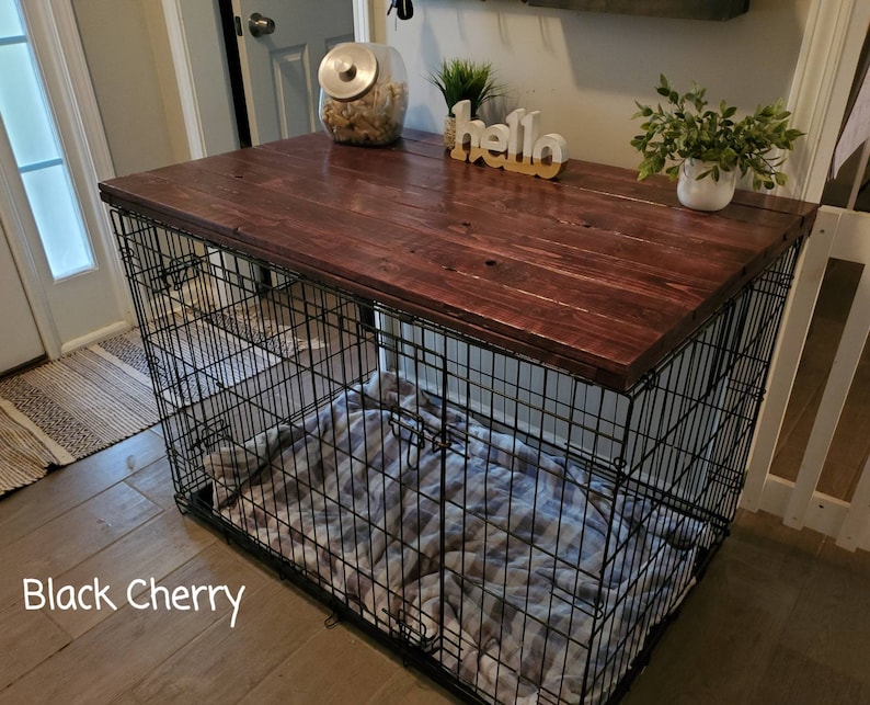 Dog Kennel Wood Table Top Wood Dog Crate Top Entry Table Etsy