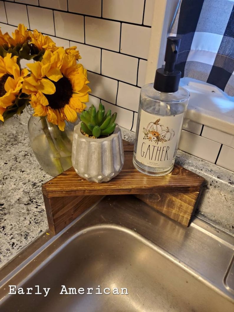 Sink Riser Kitchen Decor Wooden Soap Holder Kitchen Sink Etsy