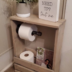 Bathroom Toilet Paper Storage Shelf, Bathroom Storage, Bathroom Decor, Bathroom Shelf, Vacation Rental Furniture, Coastal Decor, Furniture