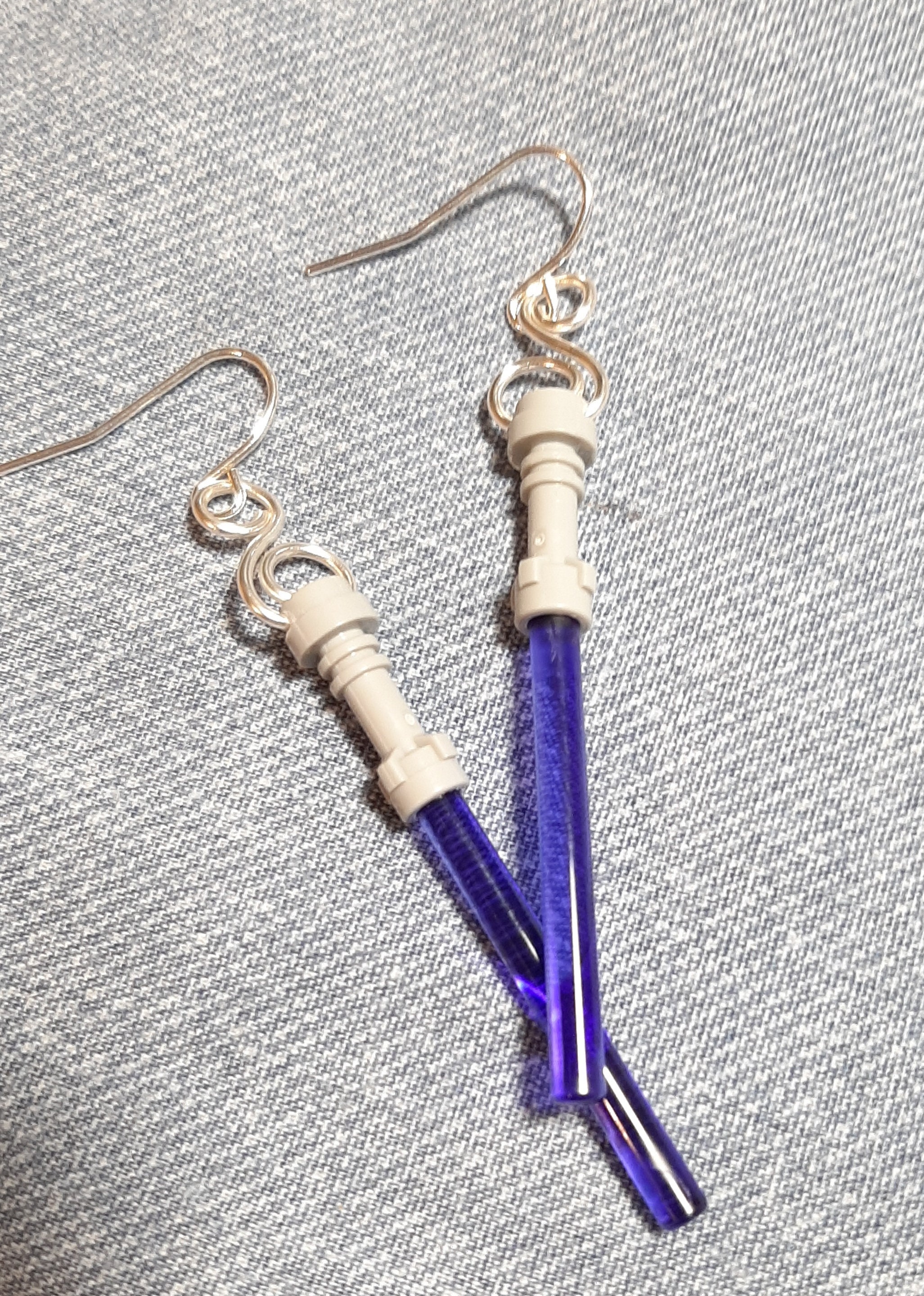 Lightsaber Earrings/HandmadeHand Looped Wire Top Design/ Star Etsy