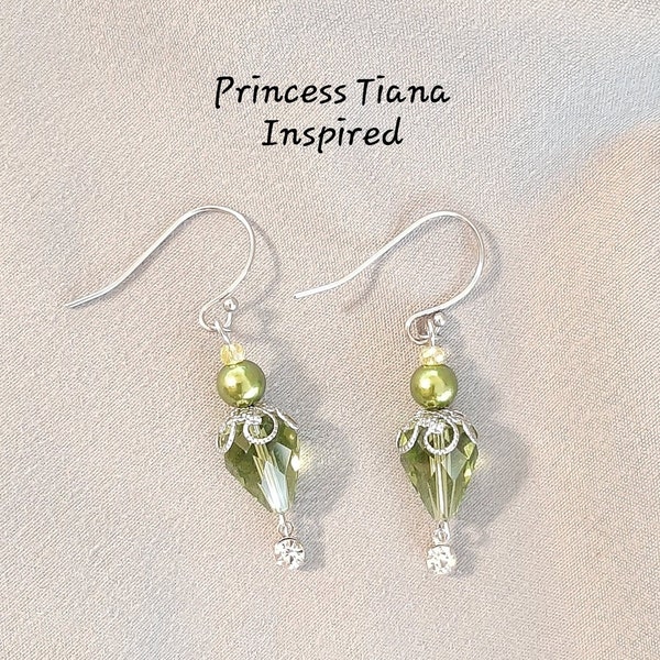 Princess Tiana Gown inspired Earrings/Disney Princess (inspired) Earrings/Princess and Frog Inspired/Princess Earrings/Disneybound/Handmade