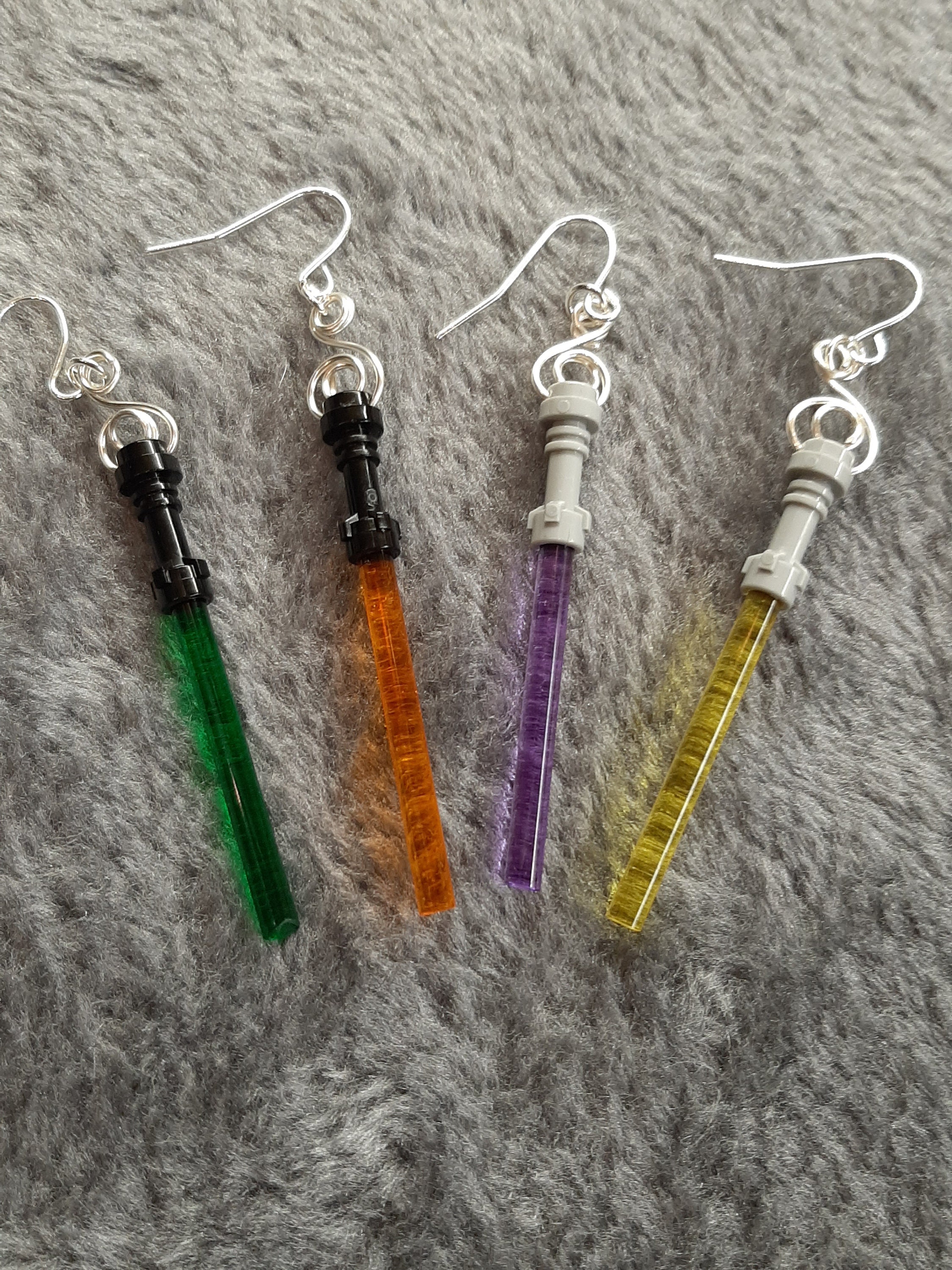 Lightsaber Earrings / Hand Looped Wire/ Jewelry / Earrings Etsy
