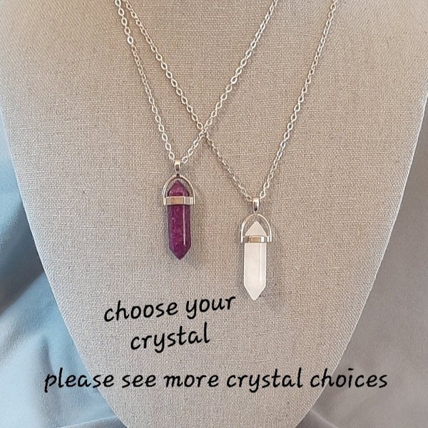 Kyber Crystal Inspired Necklace/Ahsoka Inspired/Rey Skywalker Inspired/Yellow Crystal/Green Crystal/Black Crystal/Purple Crystal/Handmade