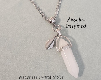 Ahsoka Tano "Kyber" Crystal Necklace, Ahsoka Jewelry, Star Wars Cosplay, Disney Bound, Handmade