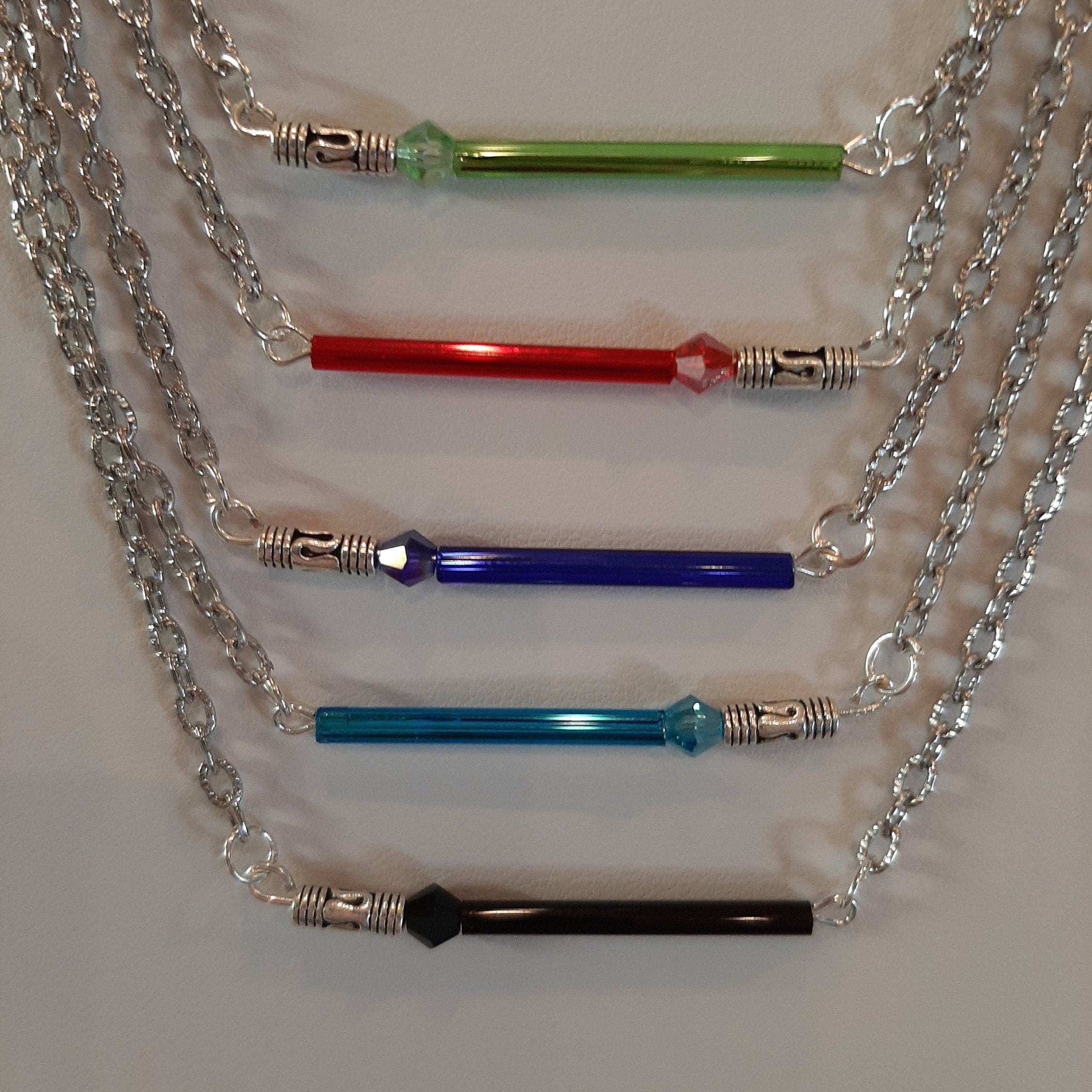 Lightsaber Necklace / Kyber Crystal / Glass Bead Necklace / Etsy