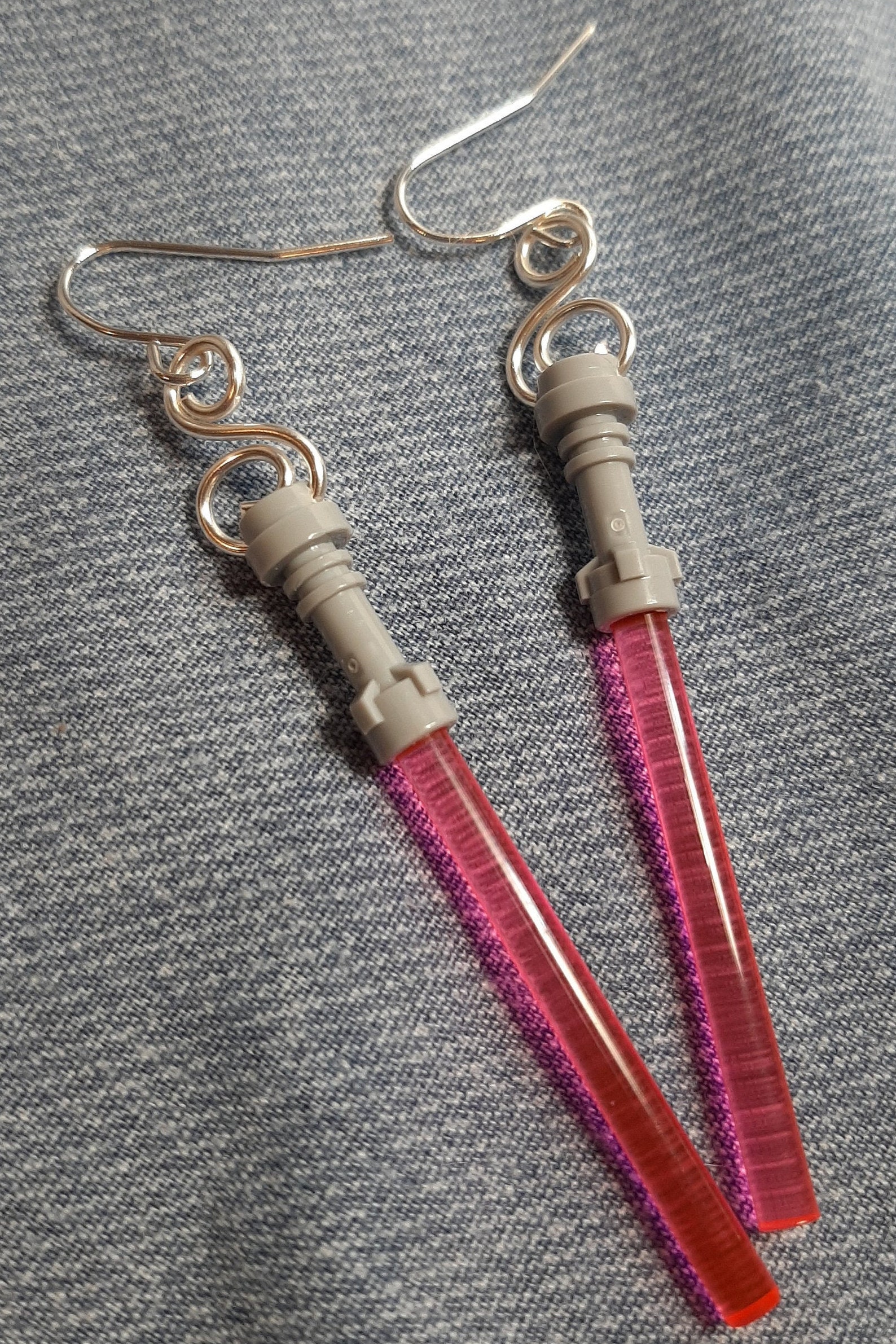 Lightsaber Earrings/HandmadeHand Looped Wire Top Design/ Star Etsy