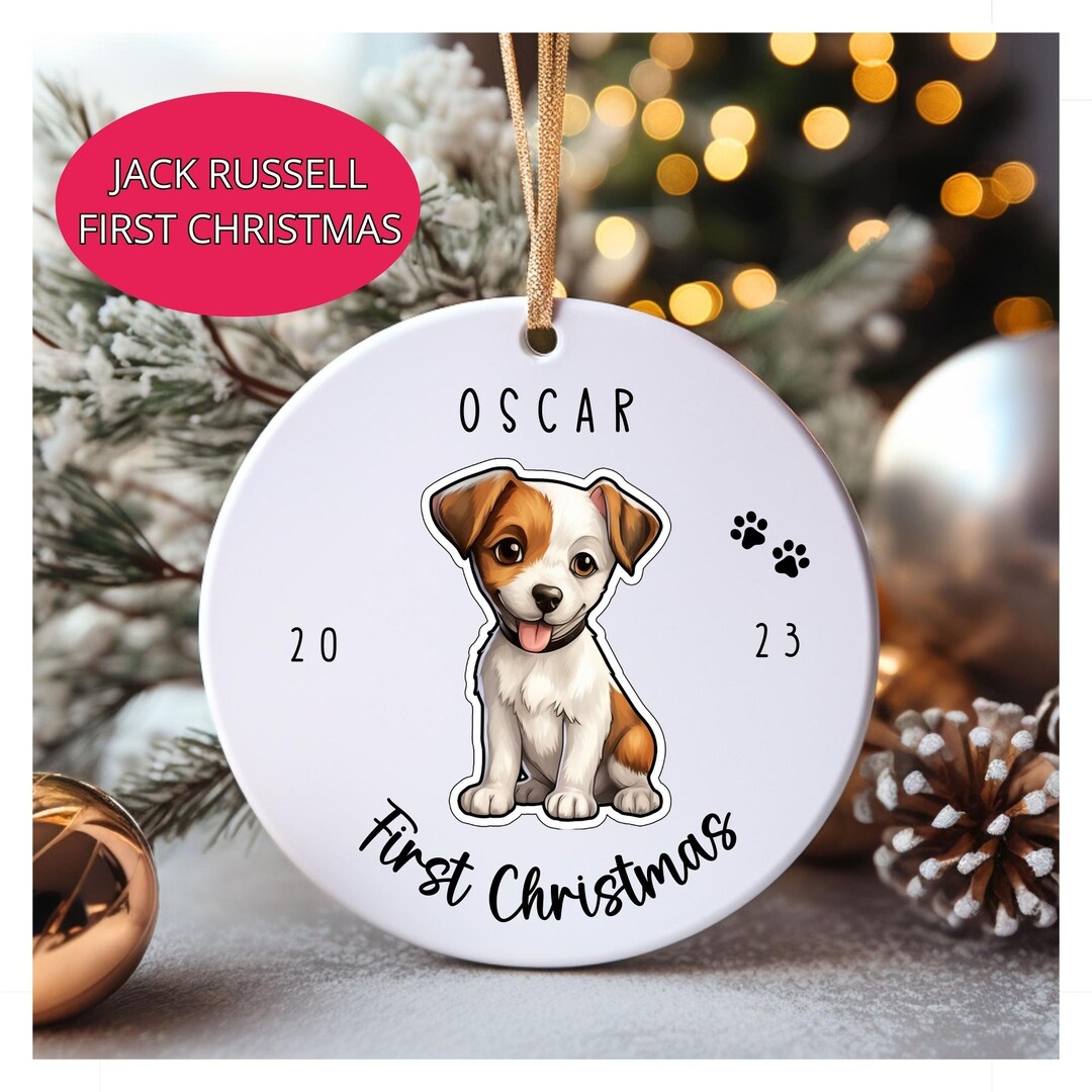 Personalized Jack Russell First Christmas Ornament, Dogs First
