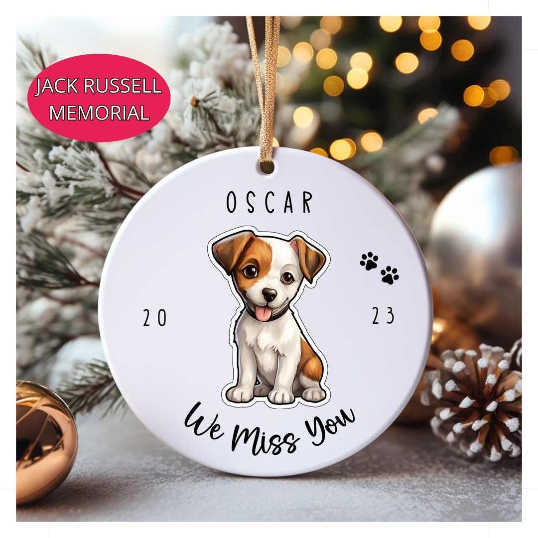 Personalized Jack Russell Ornament, Memorial Jack Russell Ornament, Dog