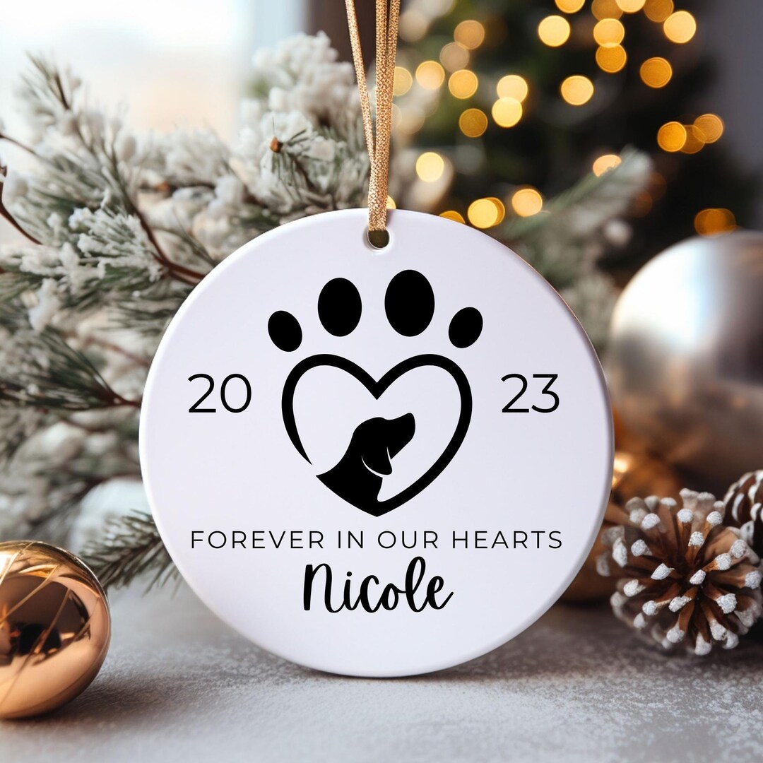Custom Dog Ornament Memorial, Pet Loss Christmas Ornament, Dogs First