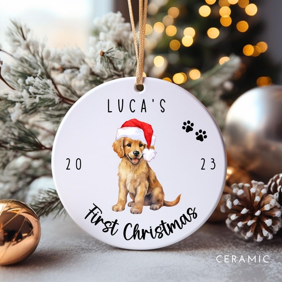 Personalized Dog Photo Ornament - Custom Pet Christmas Ornament 2023, Puppy  1st Xmas Gifts, Custom Dog Ornament Christmas, Holiday Dog Gift, Dog