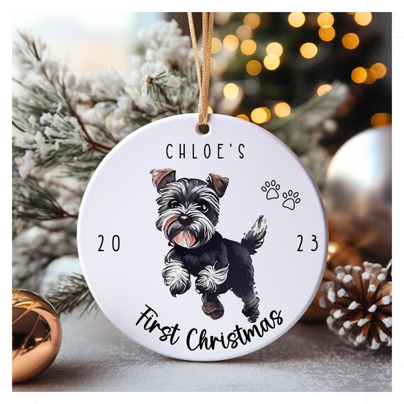 Black Schnauzer Ornament Personalized Dogs First Christmas Schnauzer Gifts Schnauzer Christmas Custom Pet Ornament Dog Name Ornament. Etsy