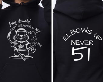 Canada Never 51st State Elbows Up Not For Sale Hockey Beaver Canadian Pride Anti Donald Trump MAGA Hoodie Sweater, Subtle FDT Maple Leaf.
