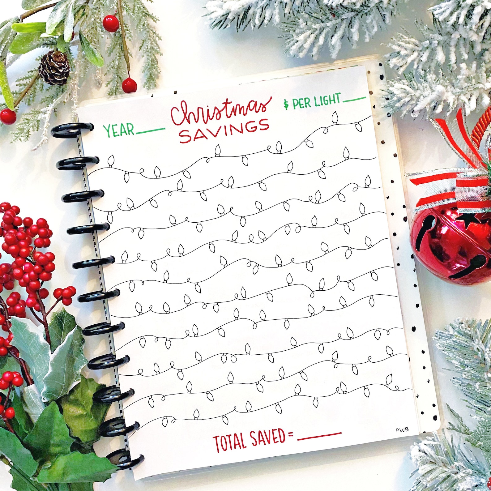 Printable Hand Drawn Planner Christmas Savings Tracker Digital printable-hand-drawn-planner-christmas-savings-tracker-digital