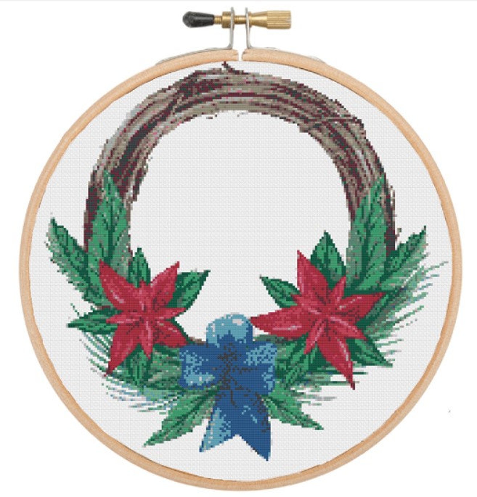 Christmas Wreath Cross Stitch Pattern Etsy