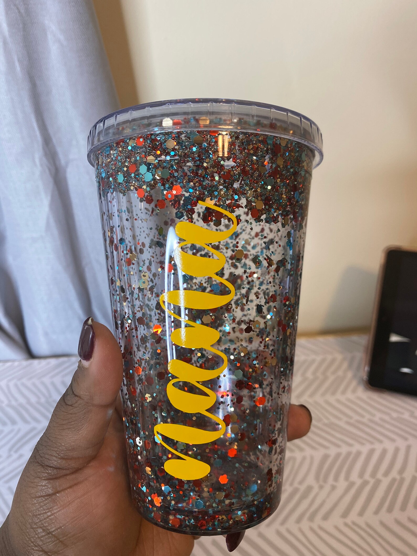 Personalized glitter snow globe tumbler/ bridesmaid gifts/ Etsy